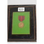 Indian medal in frame