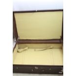 Large vintage sea voyage suitcase in good condition with yellow silk lining, measures 96 (L) x 62