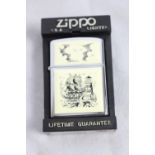 Zippo Lighter in mint condition in original box and with original paperwork showing provenance