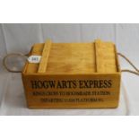 Wooden lidded Hogwarts box