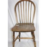 Nice old oak spindleback country chair with turned legs