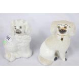 Two spaniel ceramic ornaments - Staffordshire-style, age unknown