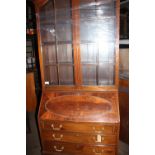 3 drawer bureau with glass cabinet