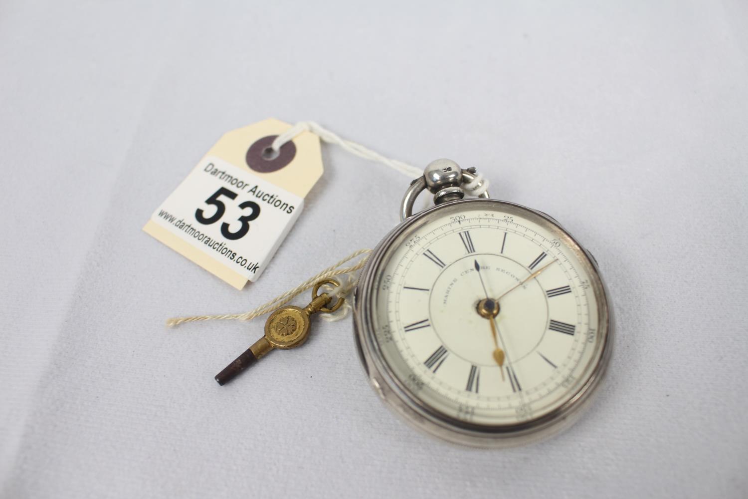 Silver-cased Marine Centre Seconds pocket watch, as seen