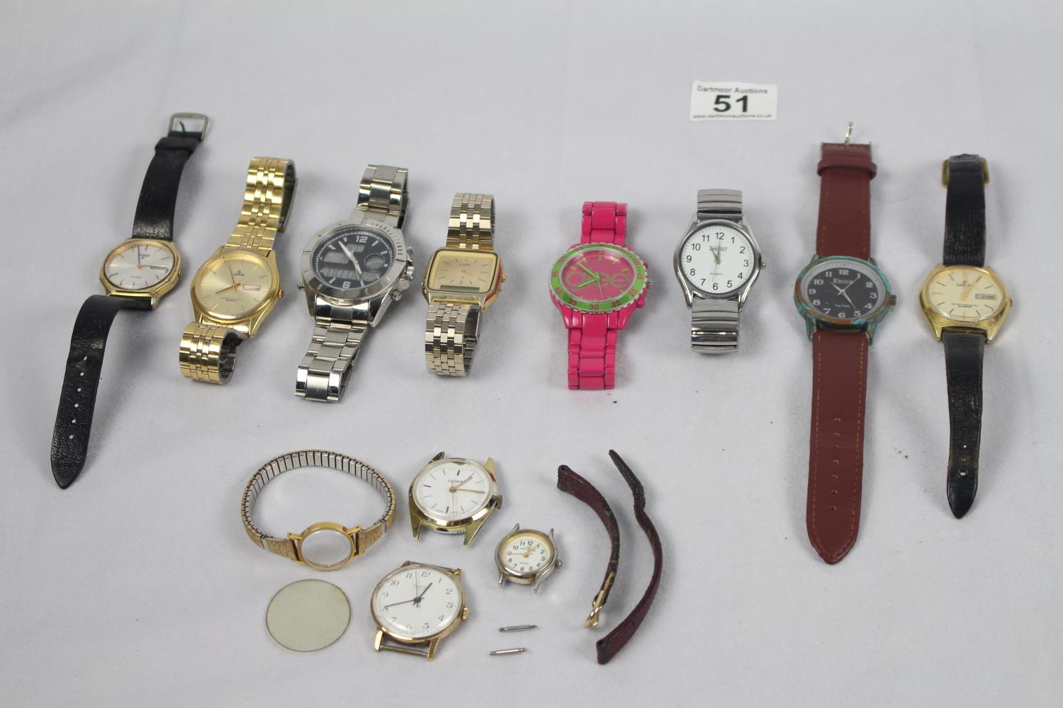 A number of wrist watches and parts