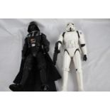 2 large Star Wars plastic model figures, ht 42cm