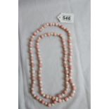 Pearl and pinkstone necklace