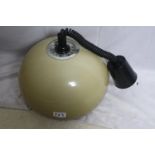 A 1960s/70s original retractable ceiling light fitting, diameter 32cm