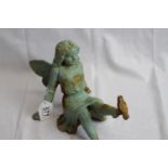 Cast iron fairy with bird ornament