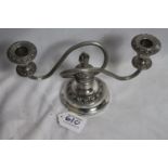 Vintage silver plated, two-stemmed candelabra made by Ianthe, 15cm high