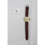 Oversized Longines gentleman's wrist watch with manual wind (gold plated front)