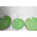 A lot: three heavy, glazed ceramic plates in the Habitat Pea Japan range - two dinner plates in