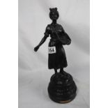 Figurine on pedestal base 'La Semeuse', lady sowing corn, height ..