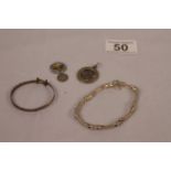 Silver collectible items, bangles, coins etc