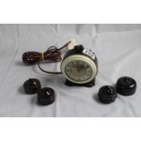 Bakelite clock and 4 bakelite switches