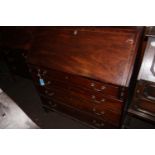 Early 19thC mahogany 4-drawer bureau