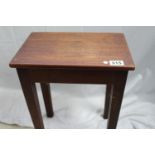 Mid century small solid wood table, 46(H) x 36 x 23 cm