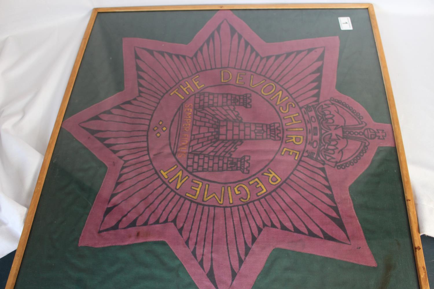 Framed Devonshire Regiment banner