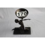 Art Deco style reproduction candleholder - kneeling lady in bronze effect