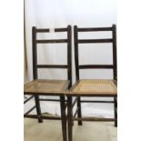 Pair of Edwardian bedroom/hall cane-seated chairs, simple Shaker style. These would paint up very