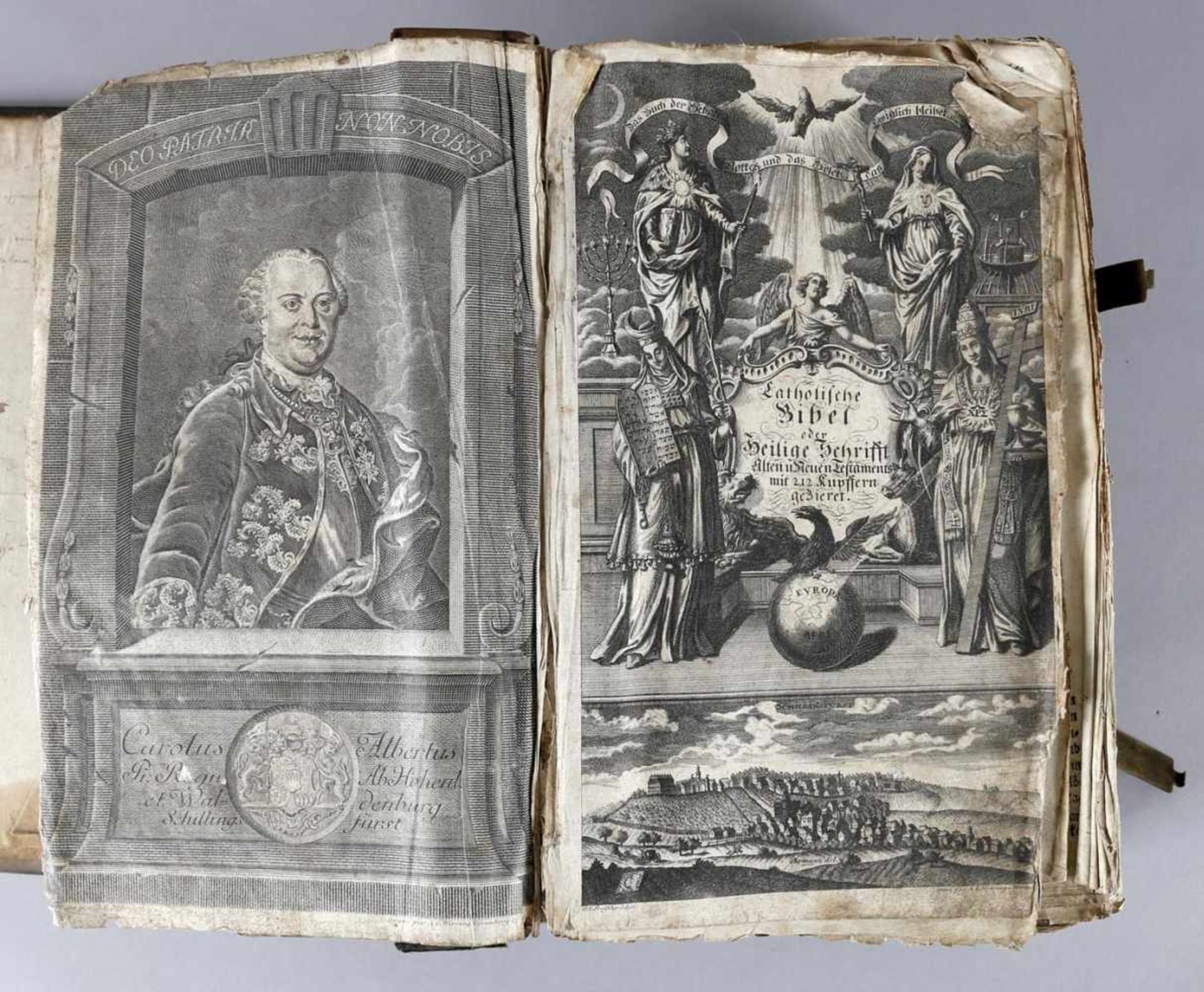 Alte katholische Bibel, Fleischmann Nürnberg, 1763<