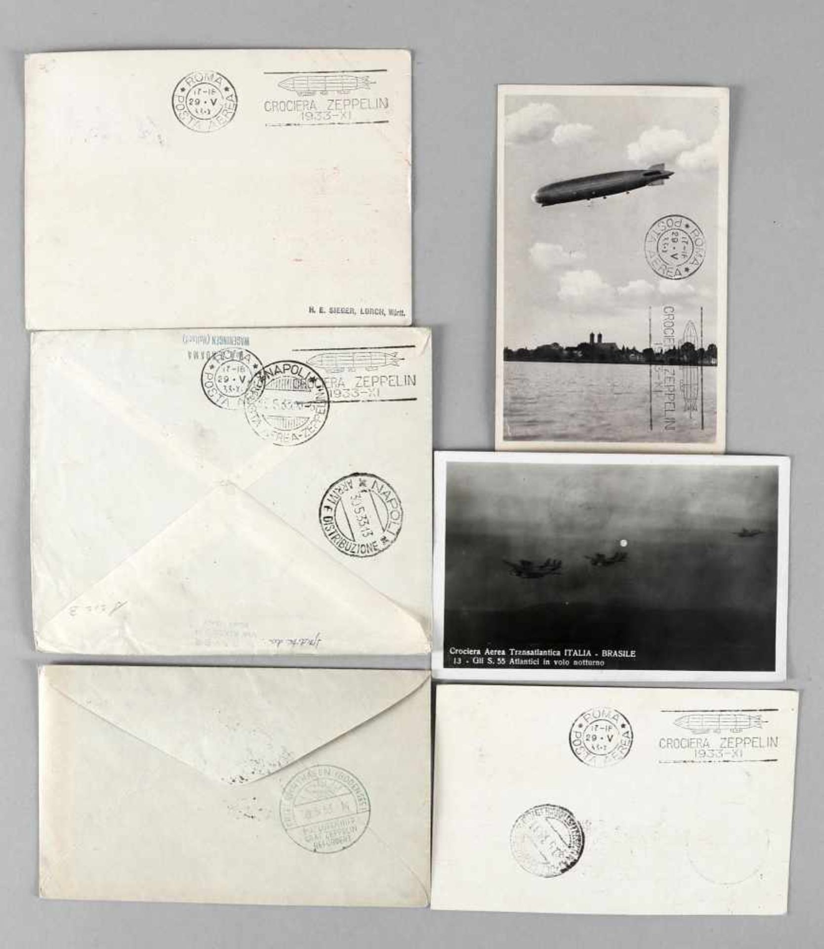 Zeppelinpost, 2 Zeppelinbriefe, 4 Zeppelinpostkarten - Image 2 of 2