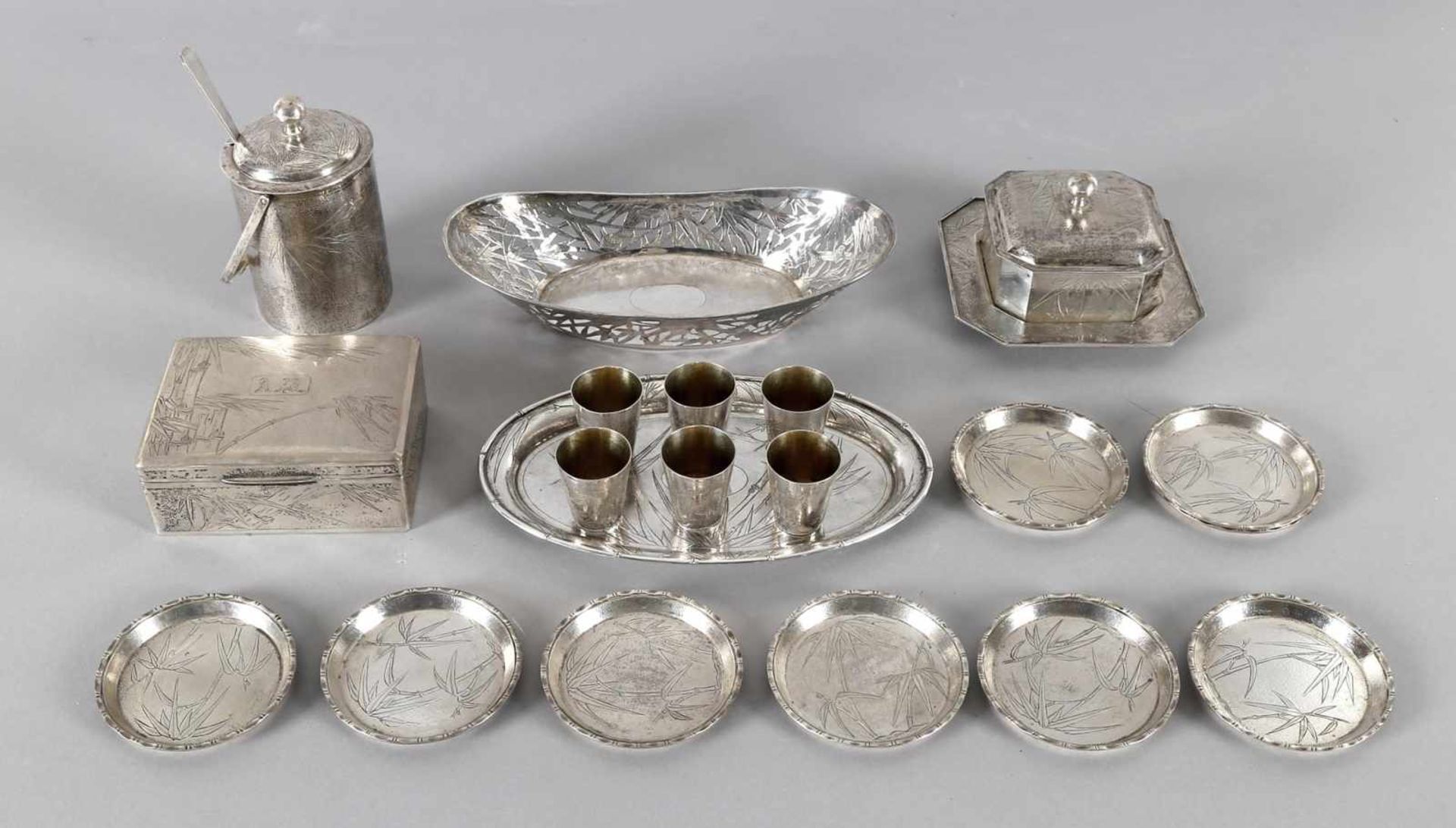 Großes Konvolut Silberteile (wohl Sterling-Silber), China<