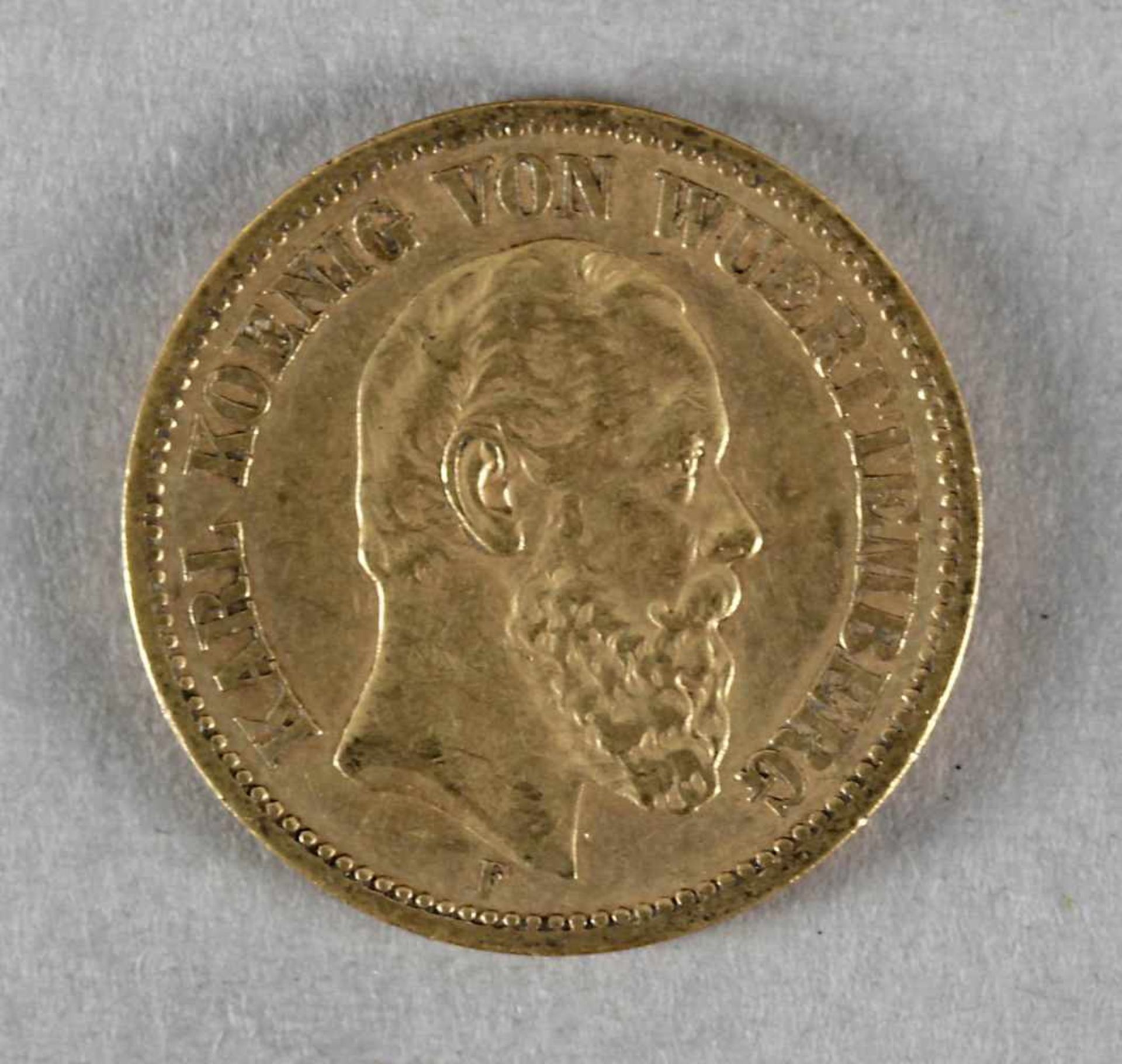 Goldmünze, 20 Mark, Karl von Württemberg, 1873 F