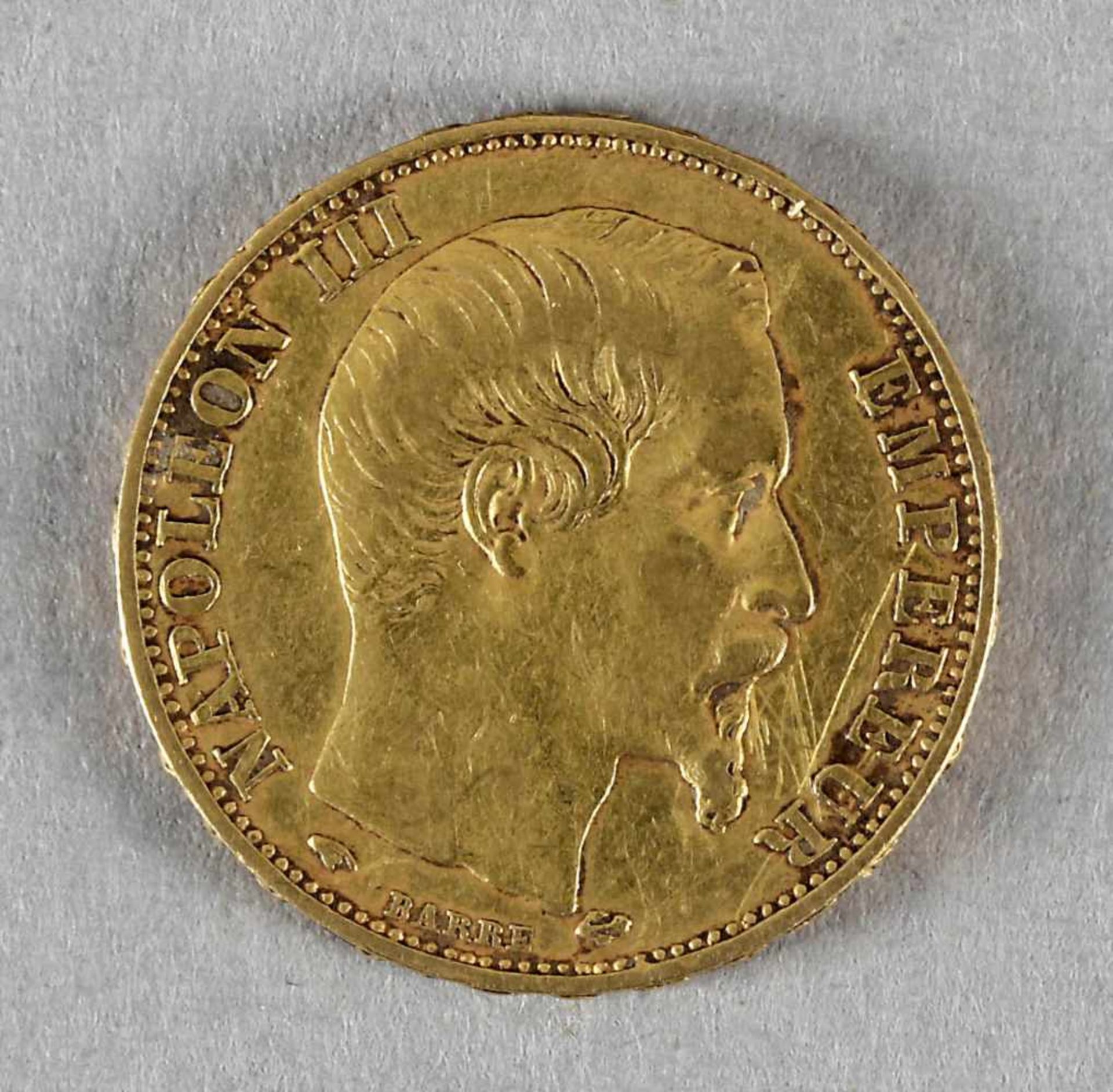 Goldmünze, 20 Francs, Napoleon III., Frankreich, 1859 A