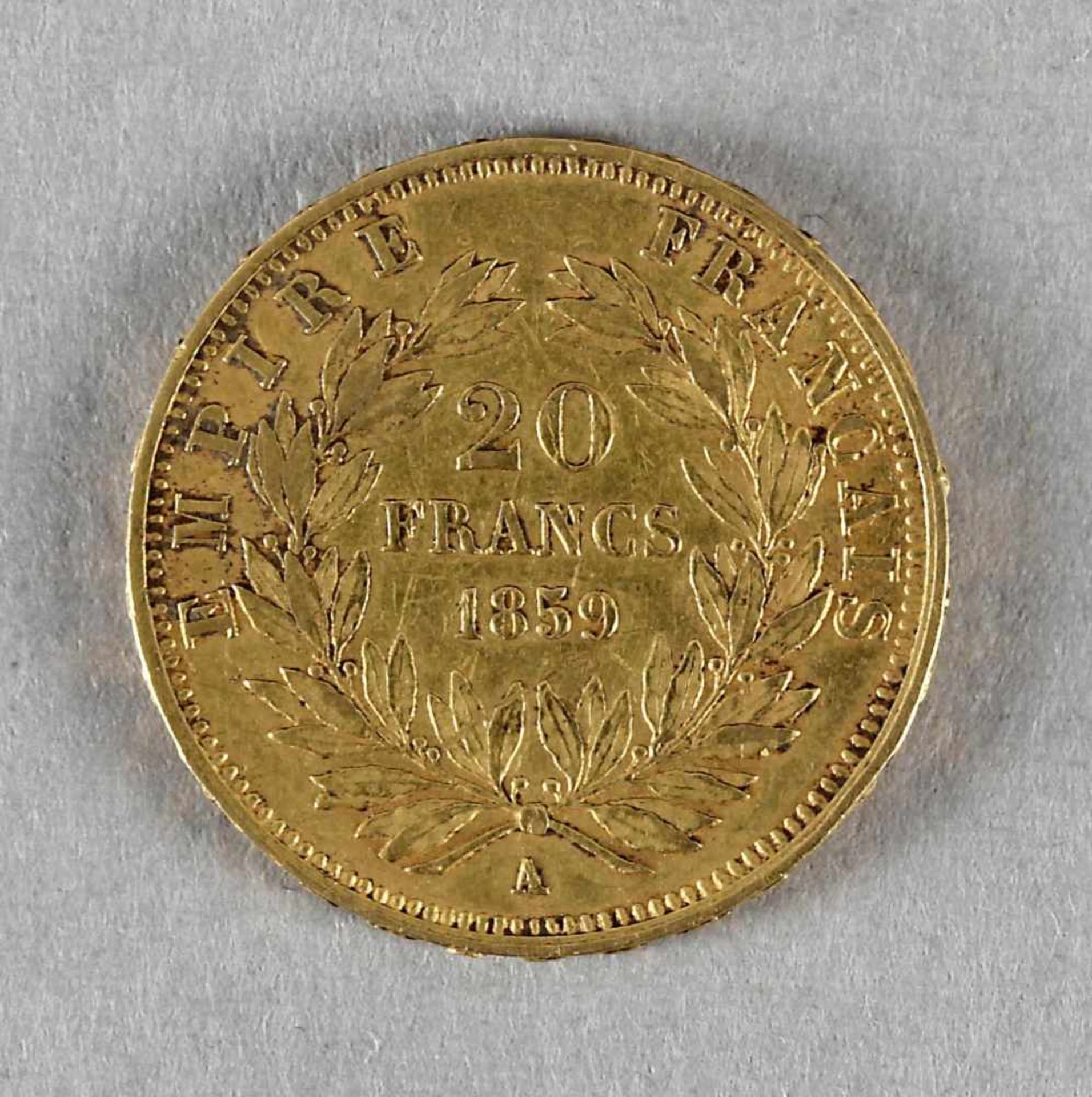 Goldmünze, 20 Francs, Napoleon III., Frankreich, 1859 A - Bild 2 aus 2