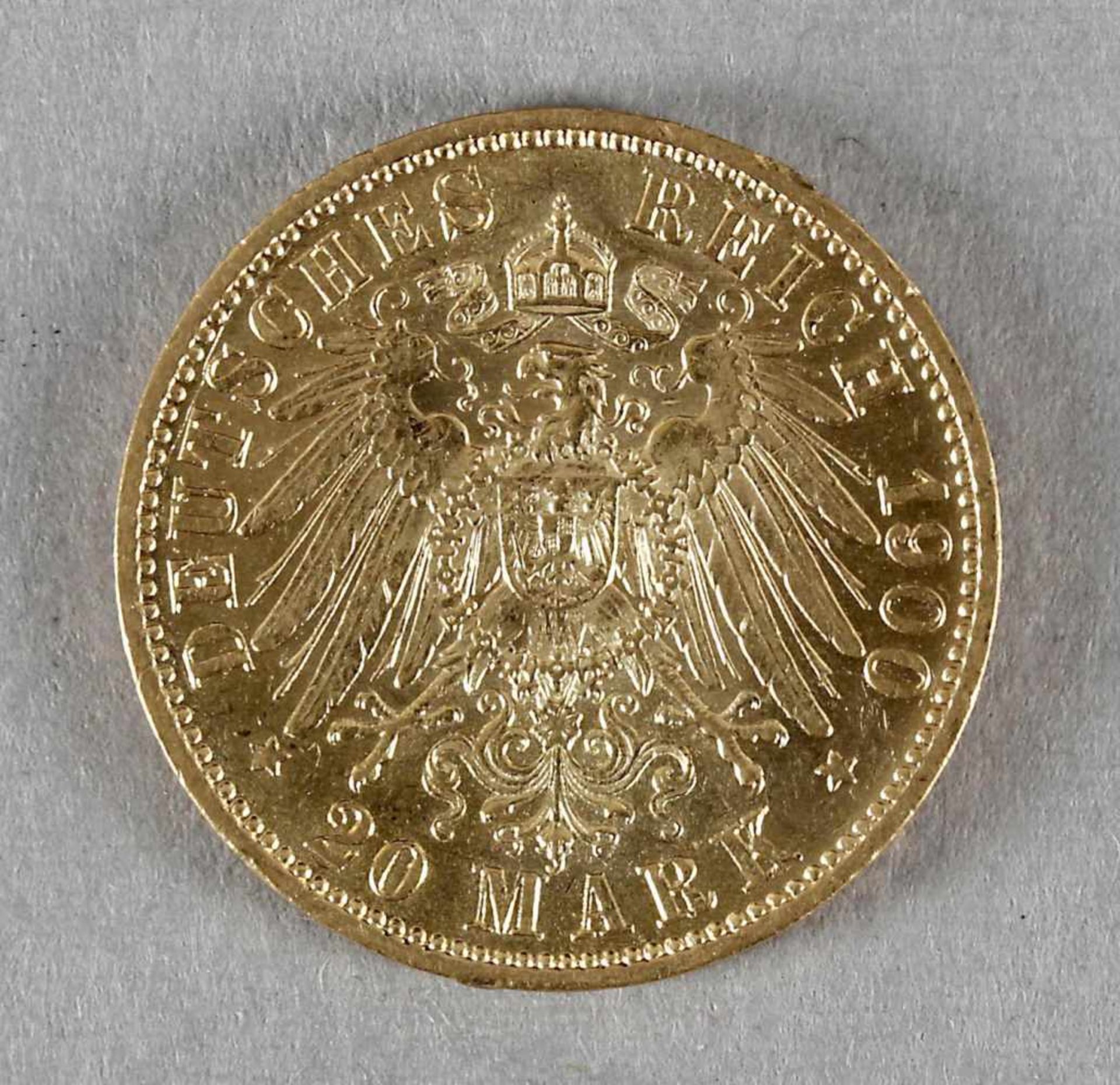 Goldmünze, 20 Mark, Wilhelm II. von Preußen, 1900 A - Bild 2 aus 2