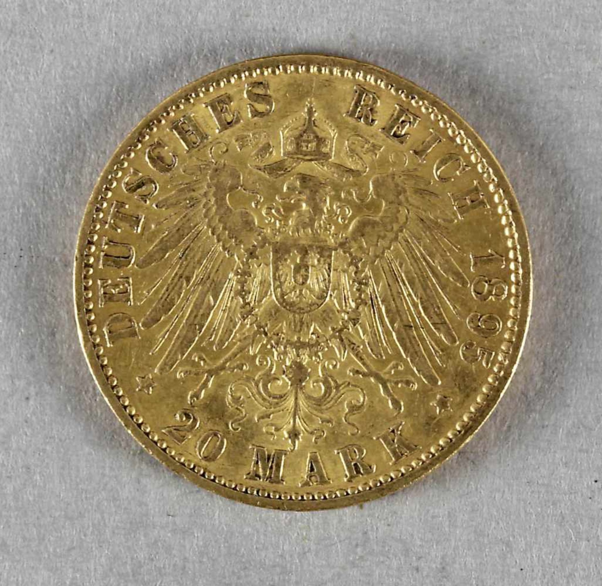 Goldmünze, 20 Mark, Hamburg, 1895 J - Bild 2 aus 2