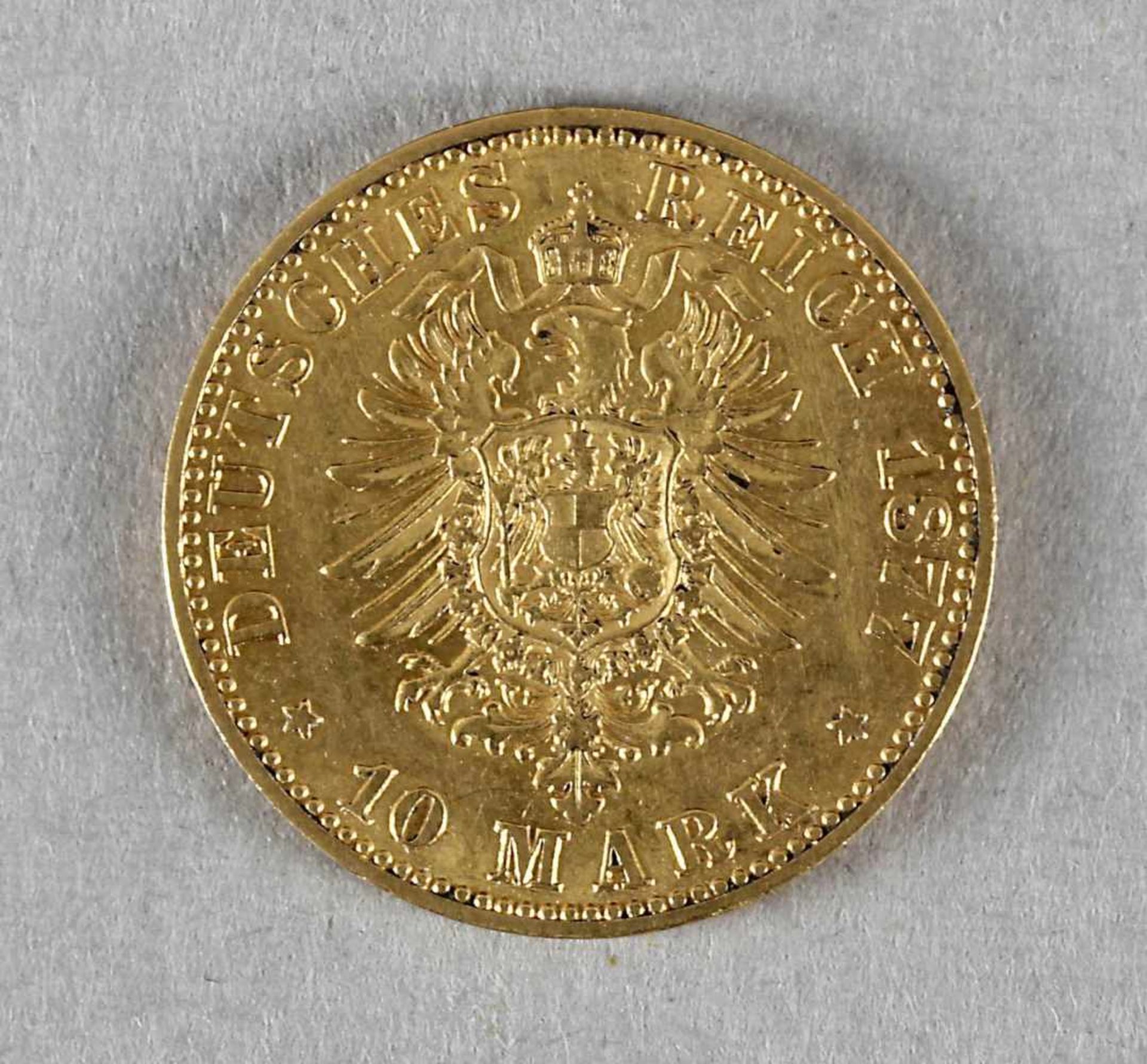 Goldmünze, 10 Mark, Wilhelm I. von Preußen, 1877 A - Bild 2 aus 2