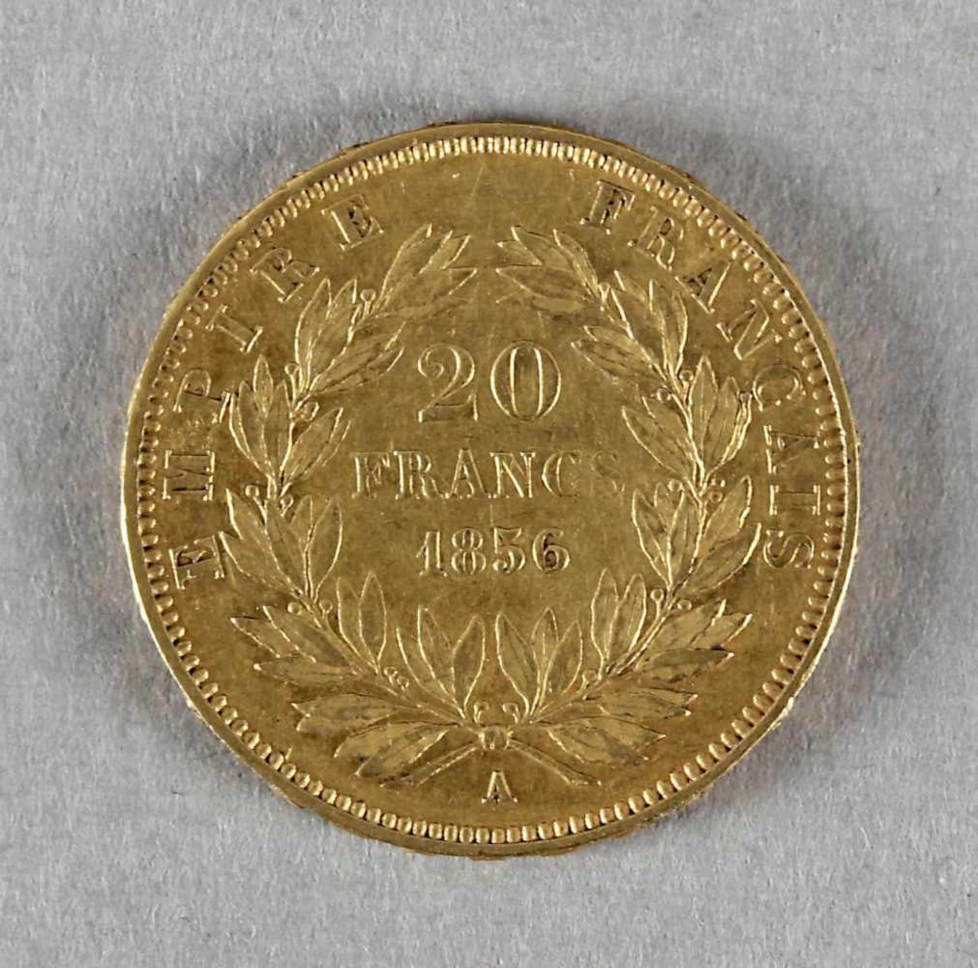 Goldmünze, 20 Francs, Napoleon III., Frankreich, 1856 A - Bild 2 aus 2