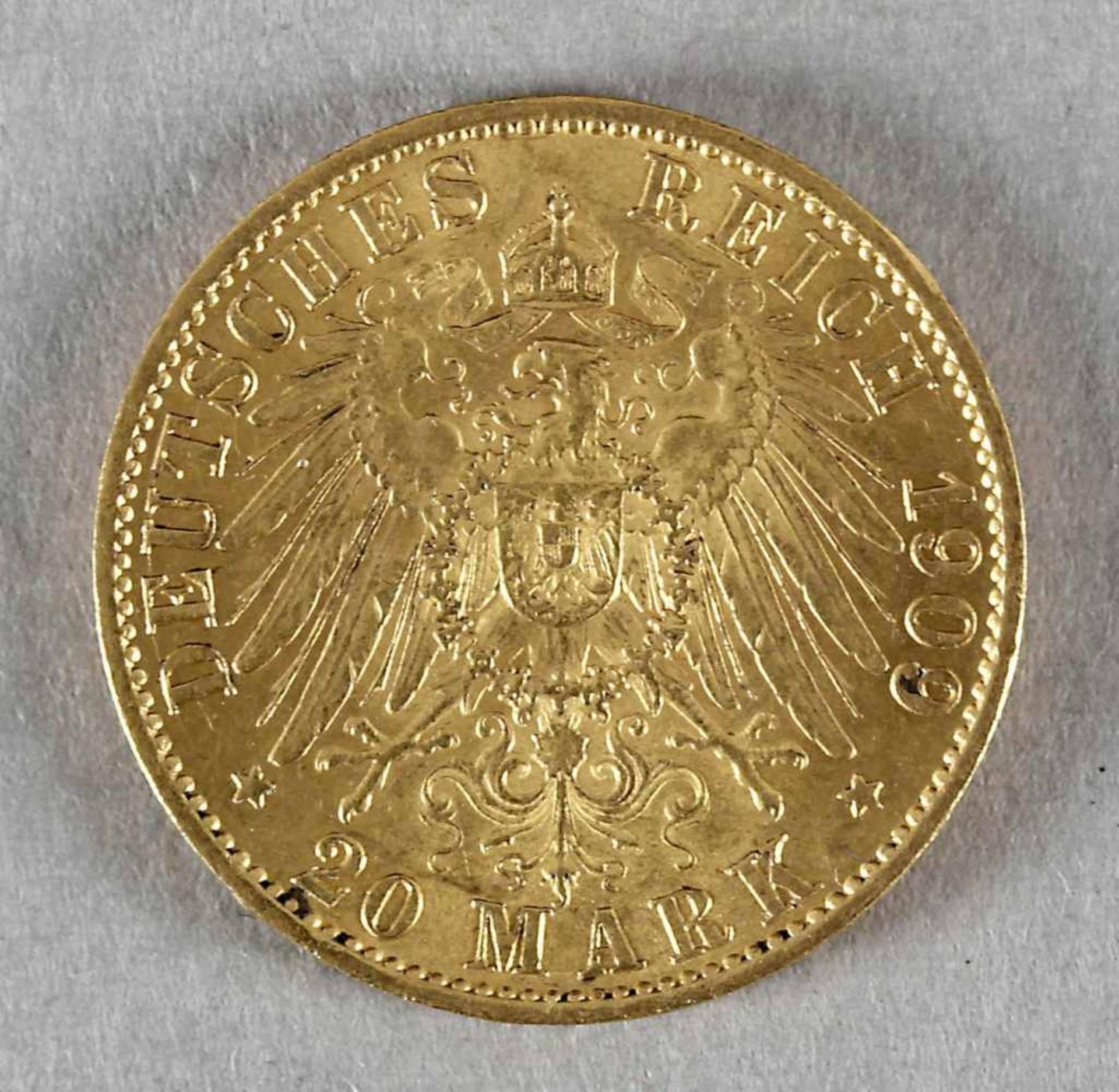 Goldmünze, 20 Mark, Wilhelm II. von Preußen, 1909 A - Bild 2 aus 2