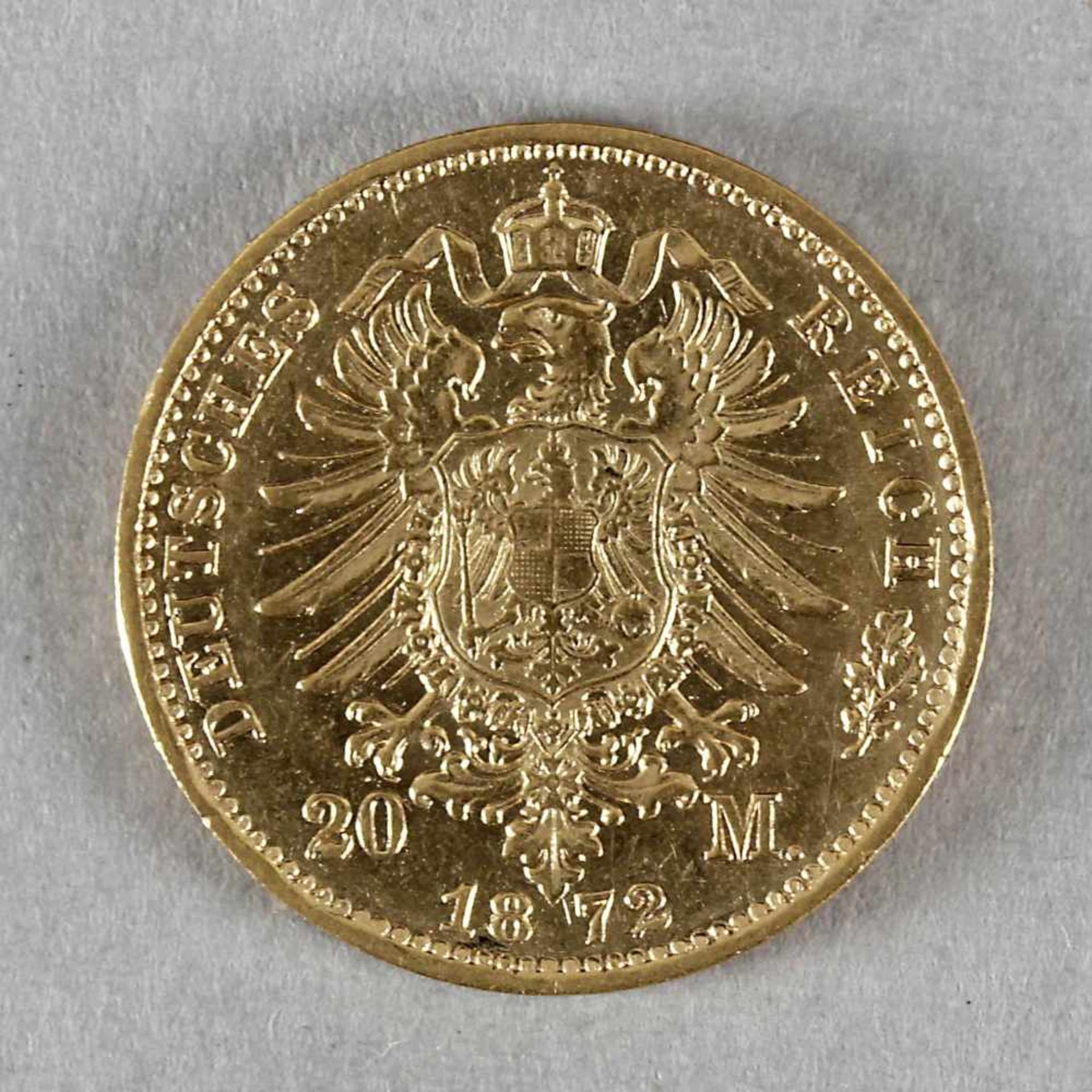 Goldmünze, 20 Mark, Wilhelm I. von Preußen, 1872 A - Bild 2 aus 2