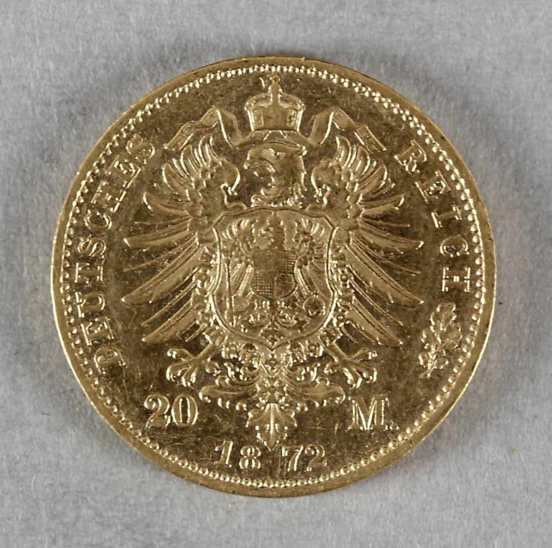 Goldmünze, 20 Mark, 1912, Ludwig II. von Bayern, 1872 D - Bild 2 aus 2