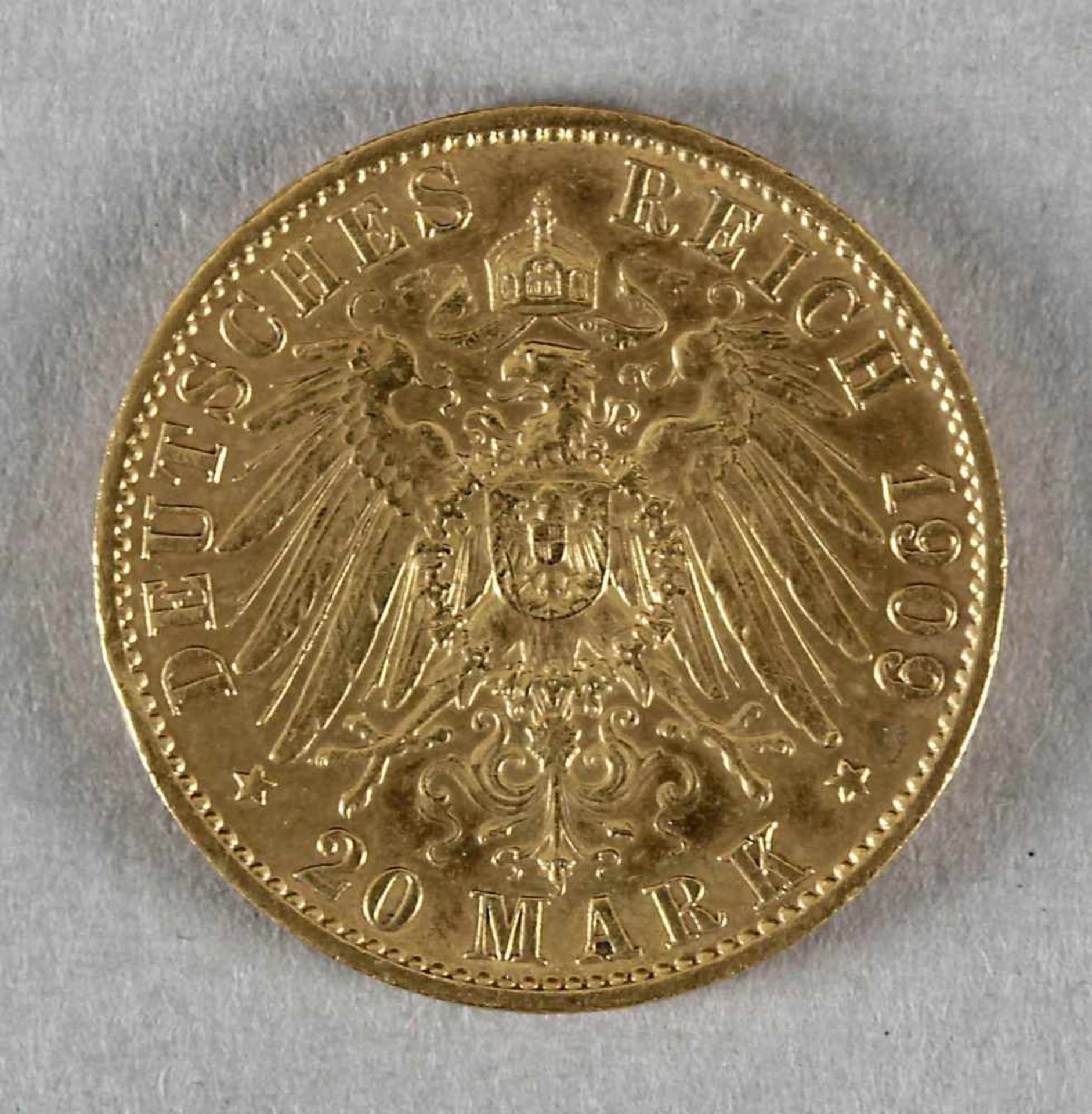 Goldmünze, 20 Mark, Wilhelm II. von Preußen, 1909 A - Bild 2 aus 2