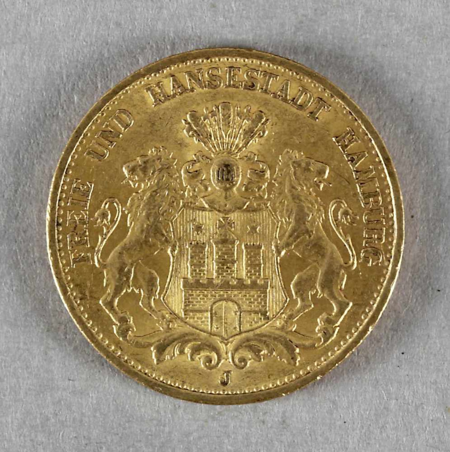 Goldmünze, 20 Mark, Hamburg, 1899 J