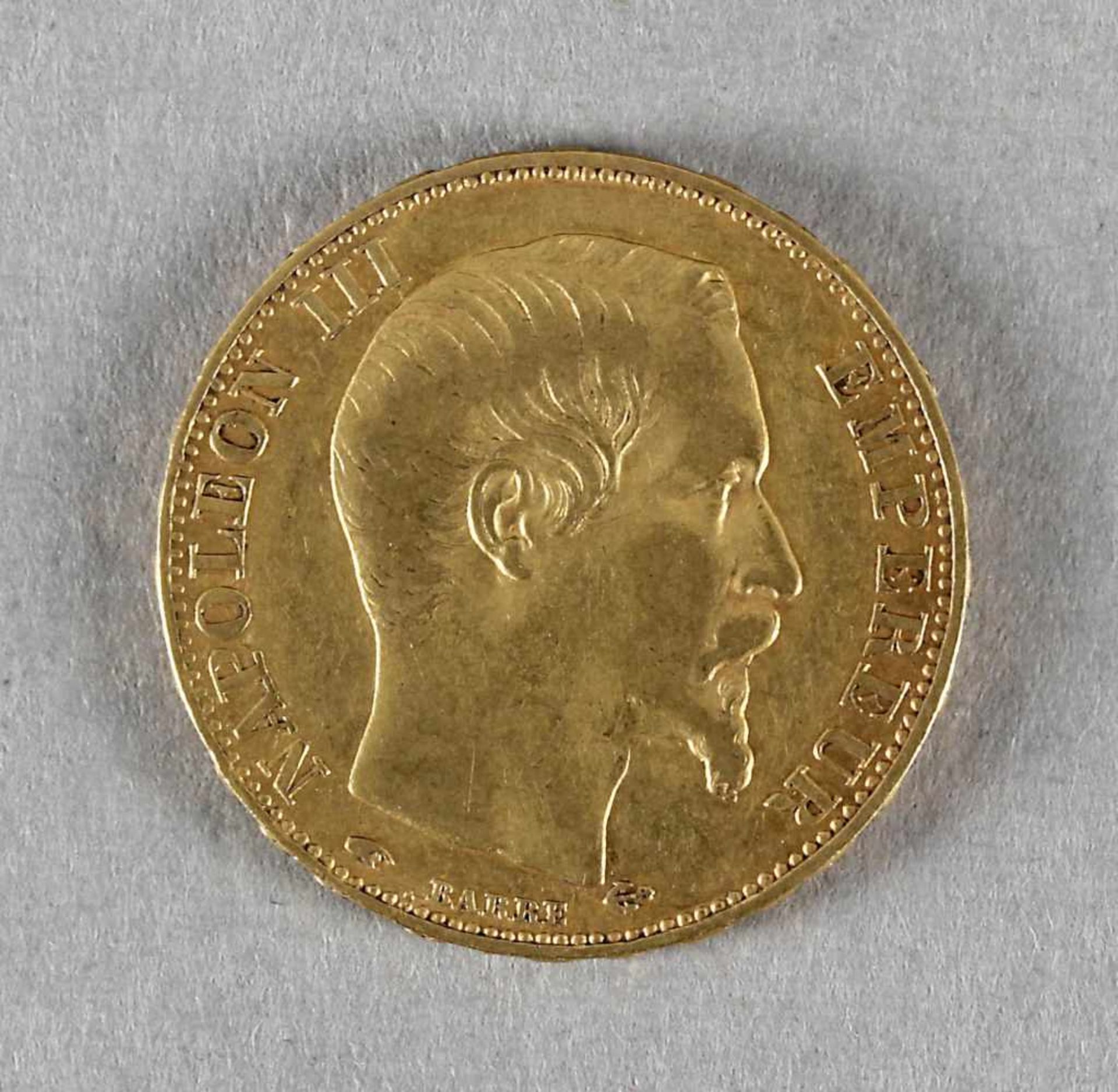 Goldmünze, 20 Francs, Napoleon III., Frankreich, 1856 A