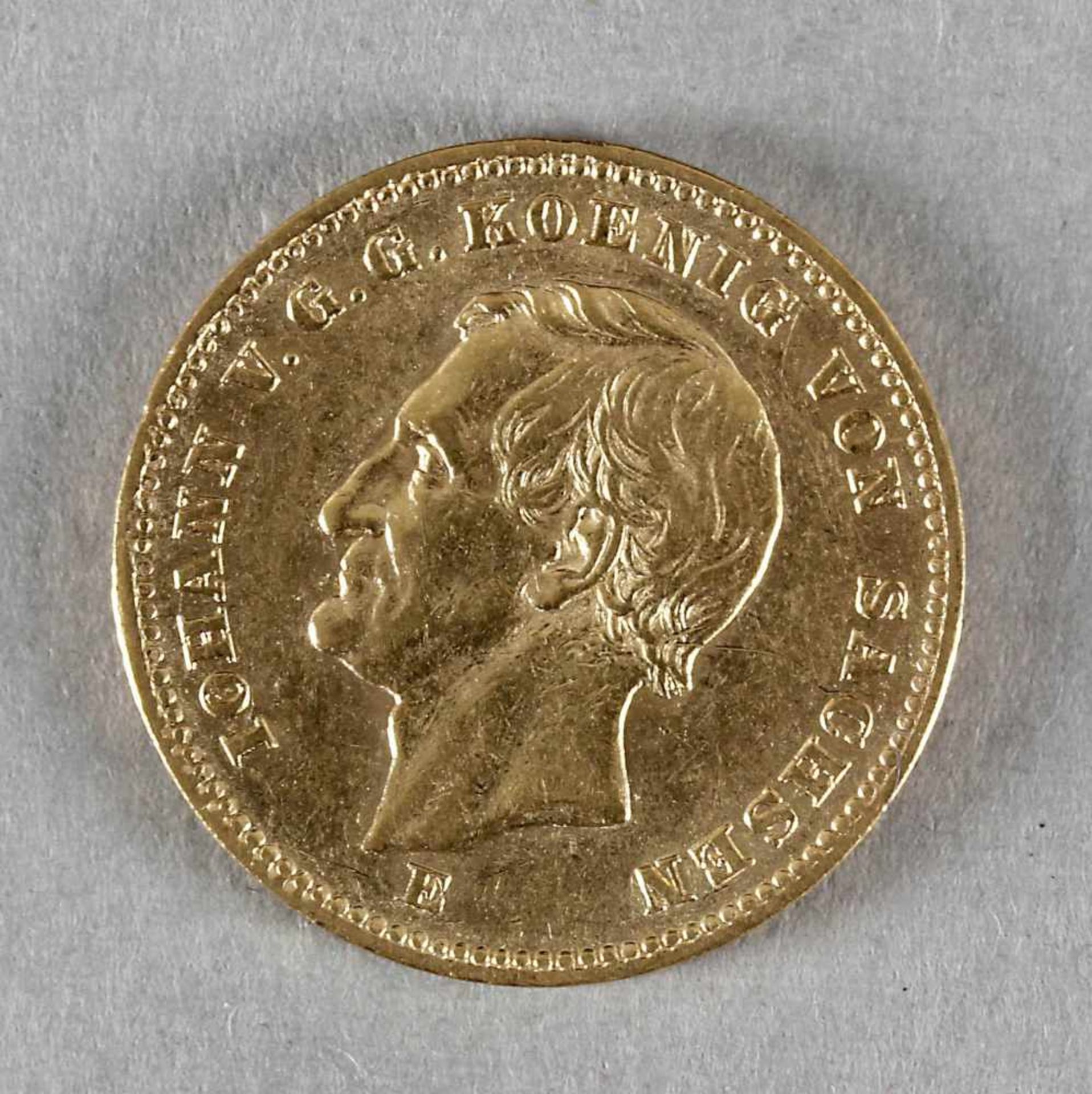 Goldmünze, 20 Mark, Johann von Sachsen, 1872 E