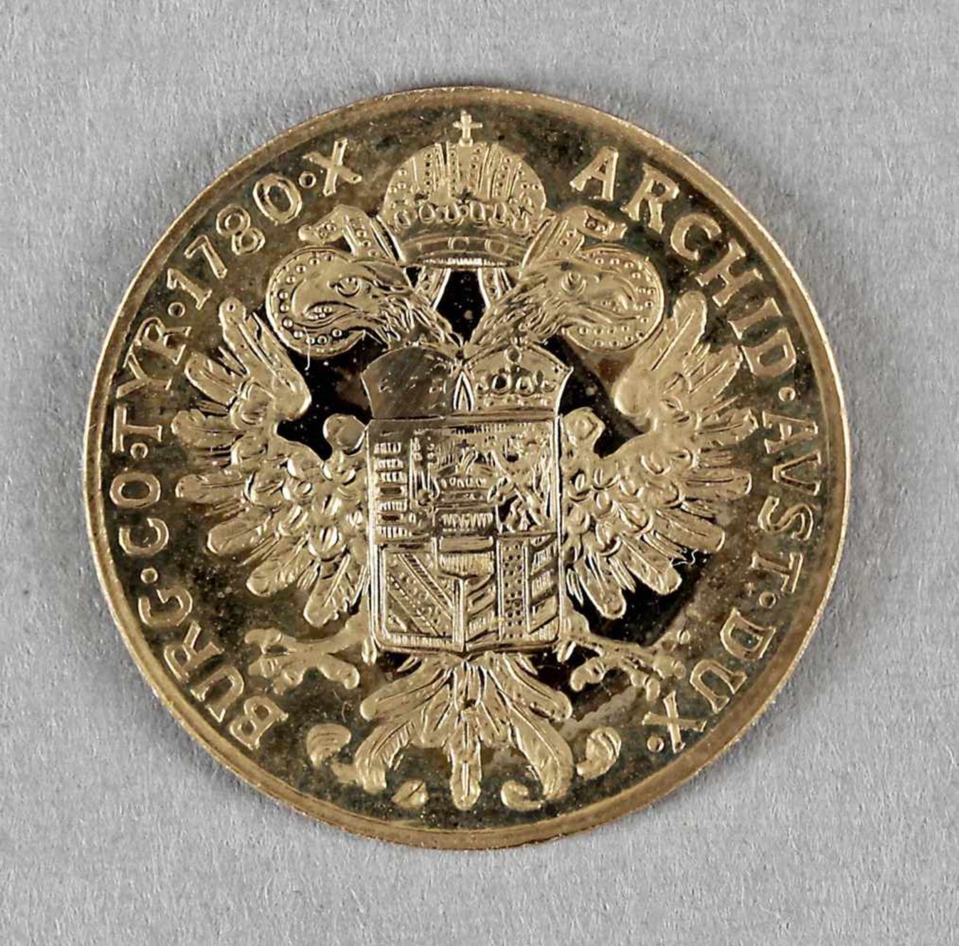 Goldmedaille "Maria-Theresien-Taler", 585er Gold - Bild 2 aus 2