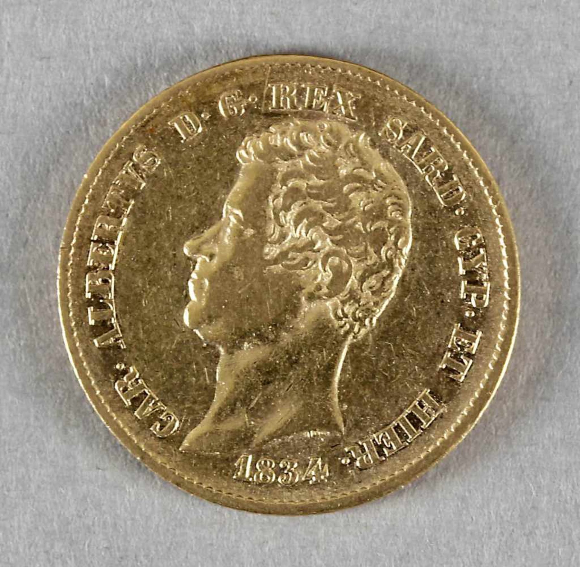 Goldmünze, 20 Lire, Carlo Alberto, Italien, 1834