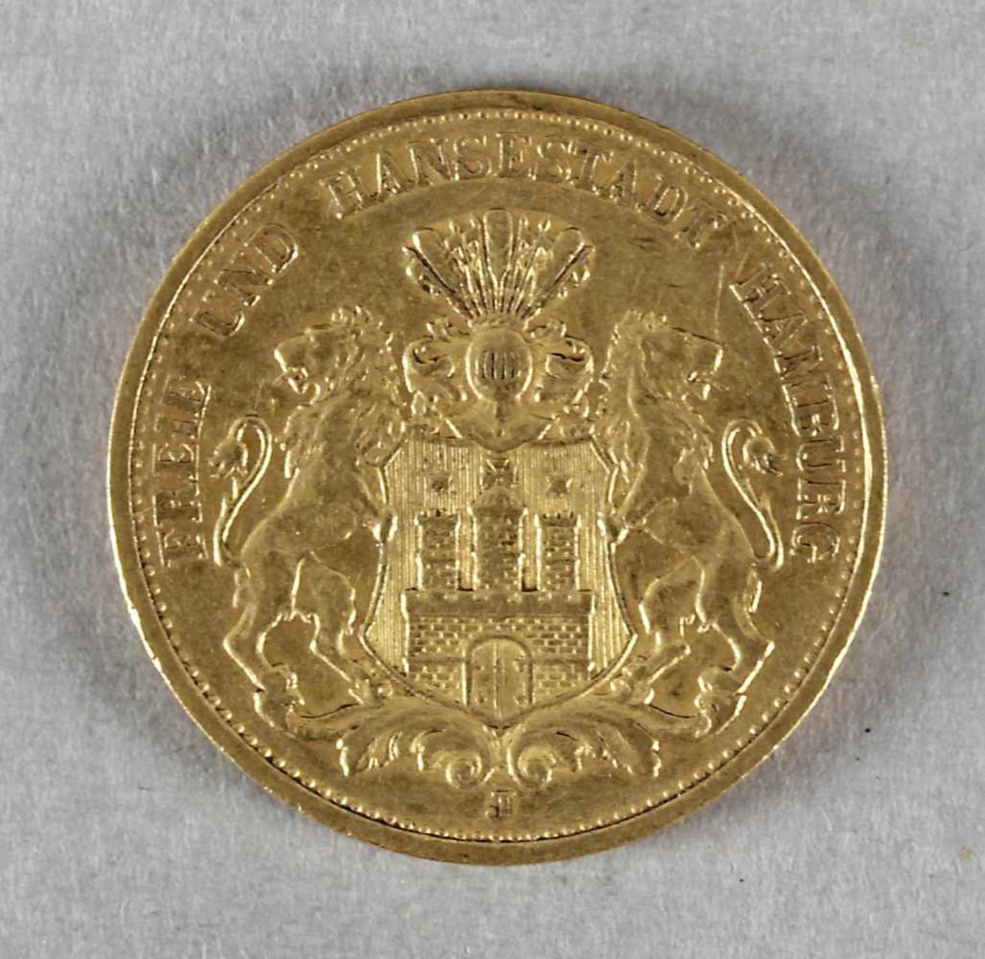 Goldmünze, 20 Mark, Hamburg, 1887 J