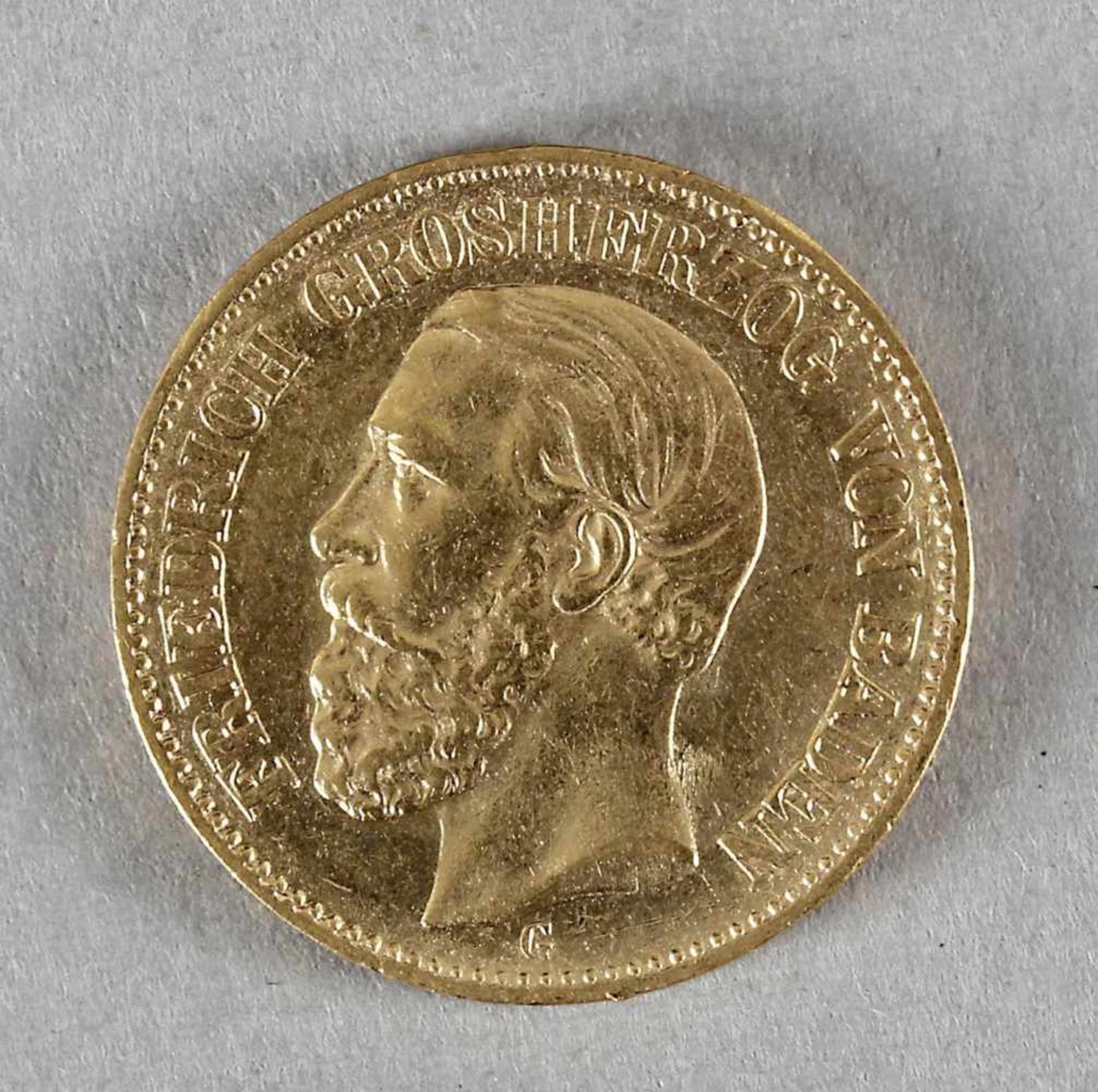 Goldmünze, 20 Mark, Friedrich von Baden, 1873 G