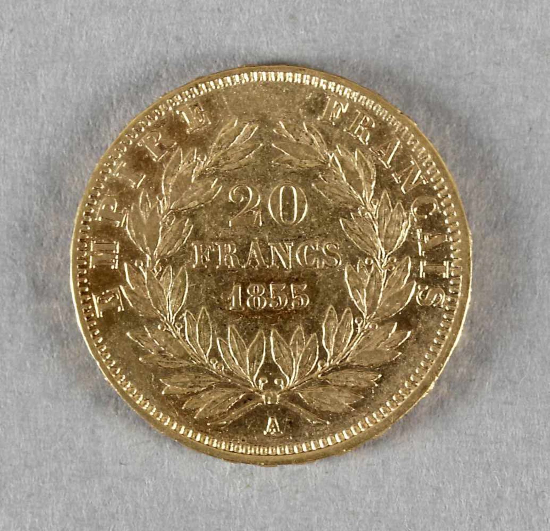 Goldmünze, 20 Francs, Napoleon III., Frankreich, 1855 A - Bild 2 aus 2