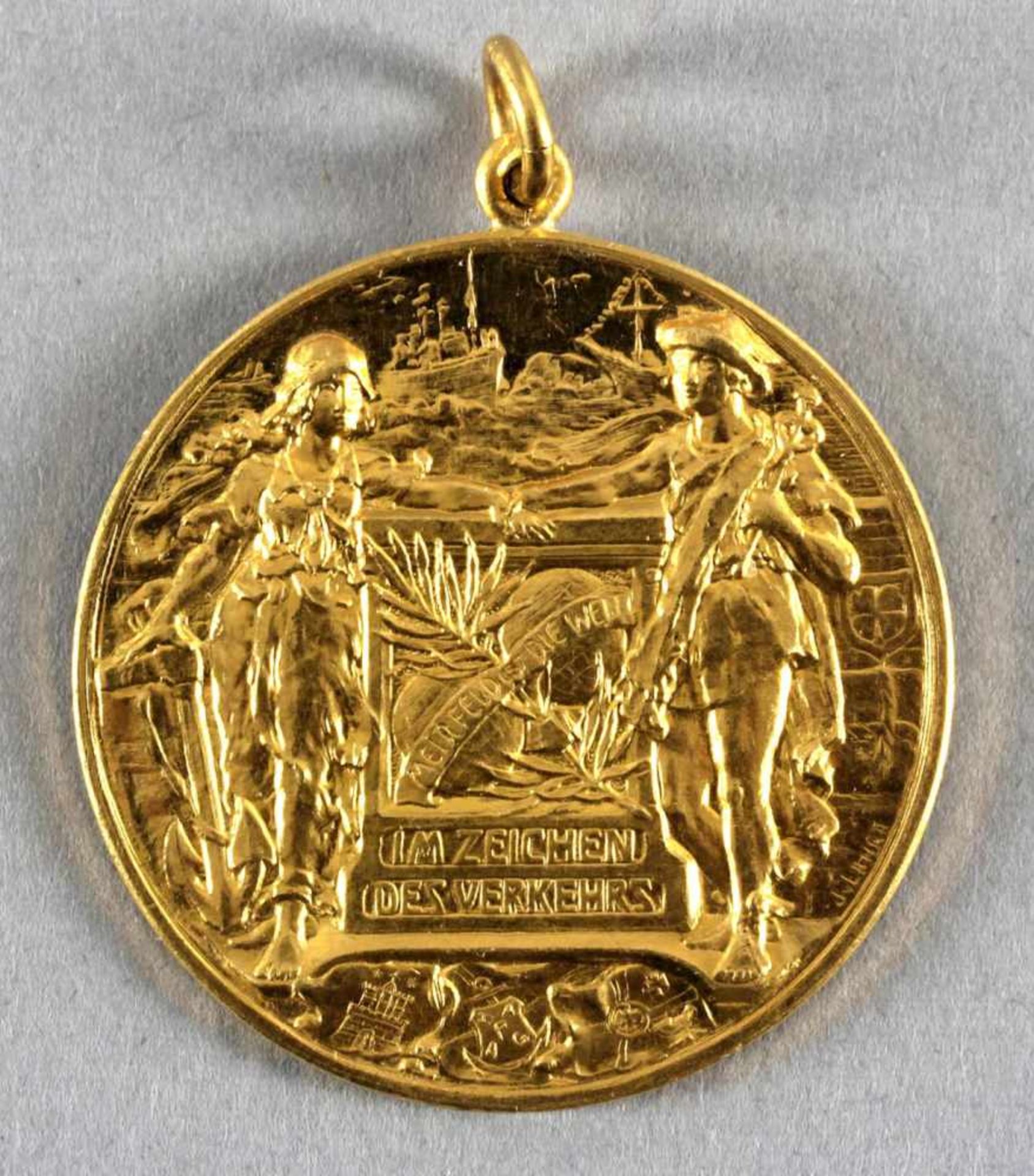 Goldmedaille, Hamburg-Amerika-Linie, A. 19, Jh., 980er Gold