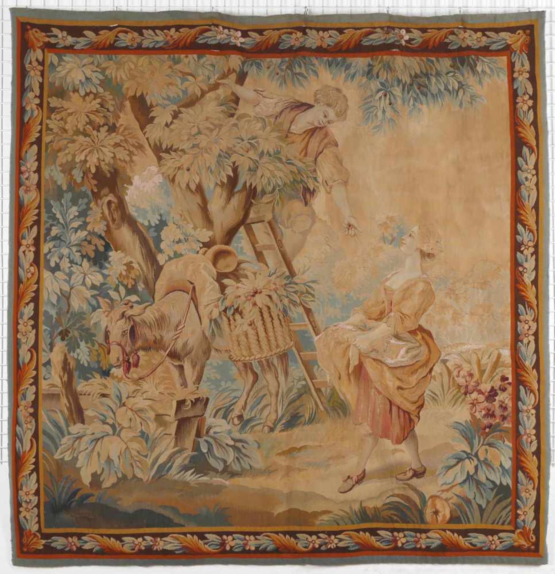 Tapisserie "Die Kirschenernte", wohl nach einem Motiv von Francois Casanova um 1772-1779