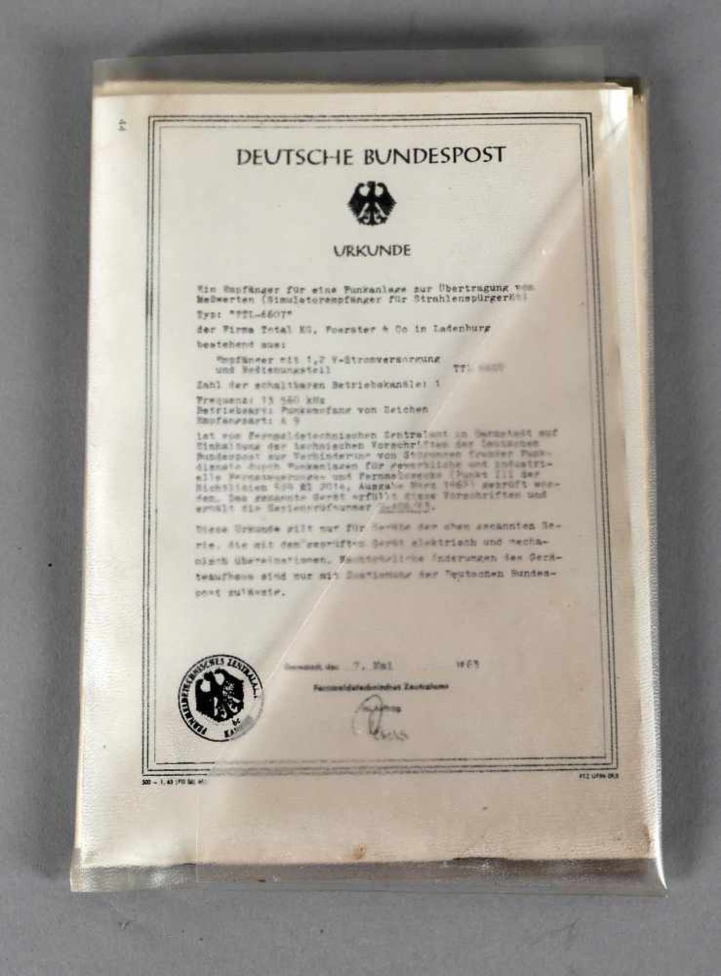 Sender zum Strahlenspürgerät-ÜB, Total KG, Foerster & Co., Ladenburg, 1964 - Bild 2 aus 2