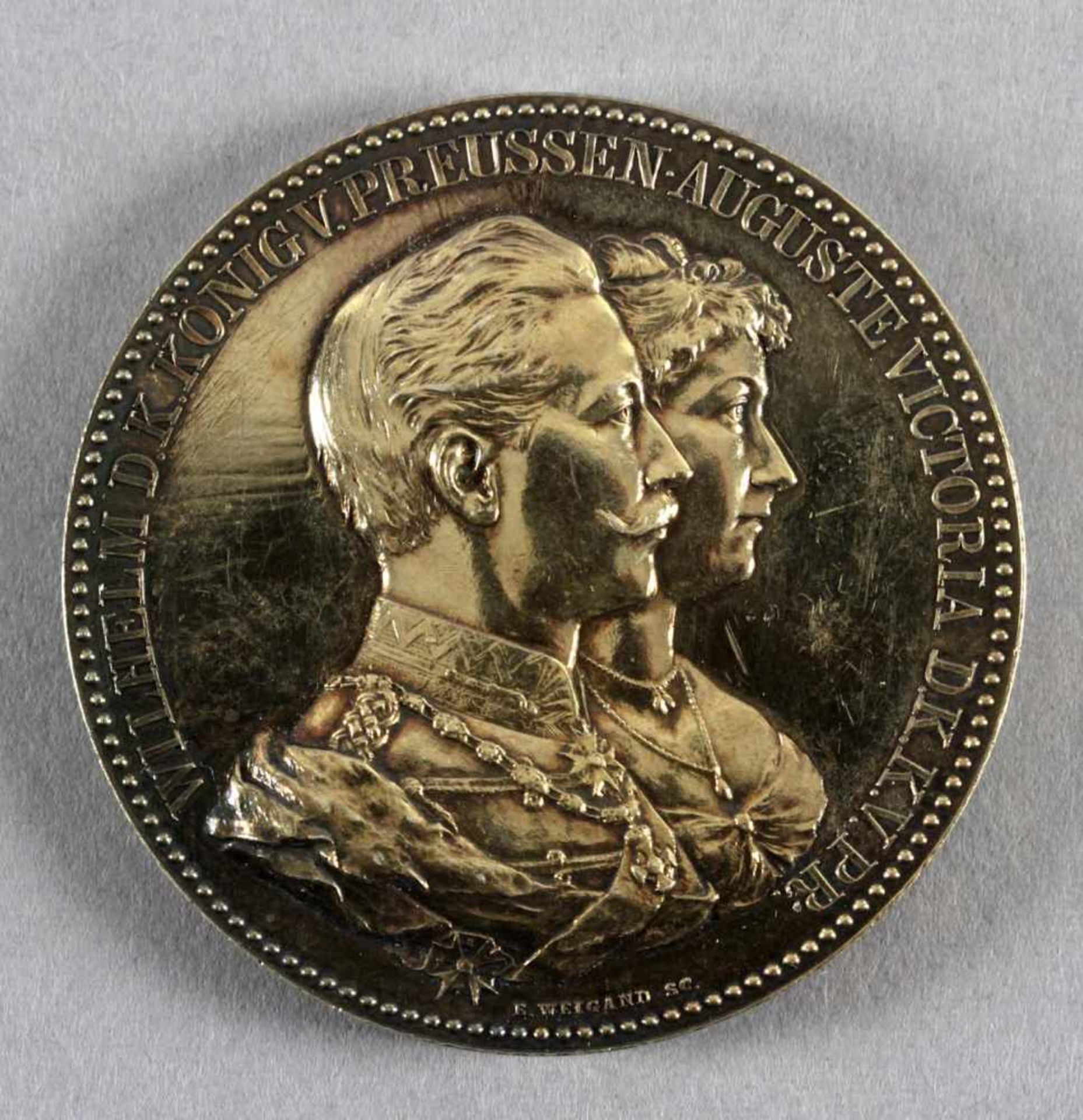 Silbermedaille, Zum Ehejubiläum, Wilhelm II. und Auguste Victoria, 1888